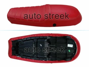 Fit For Royal Enfield GT & Interceptor 650 Rote Farbe Echtleder Dual D16 Sitz - Picture 1 of 7