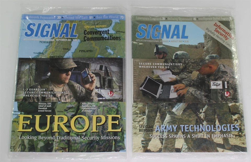 Signal magazine AFCEA International Journal 2 Issues AUG-Sept 2007 NEW SEALED - Image 1 of 2