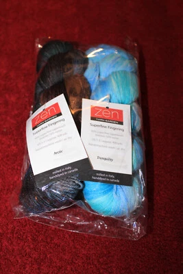Hilo Zen Jardín - Hilo Superfino para Dedos Lote de 2 Hanks Ártico/Tranquilidad Foto 1 de 3