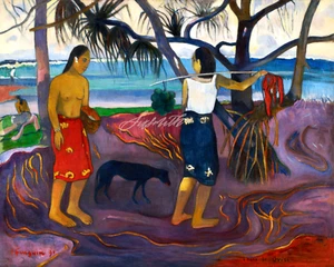 UNDER THE PANDANUS von Paul Gauguin, hochauflösender 8 x 10 Giclée-Druck - Bild 1 von 1