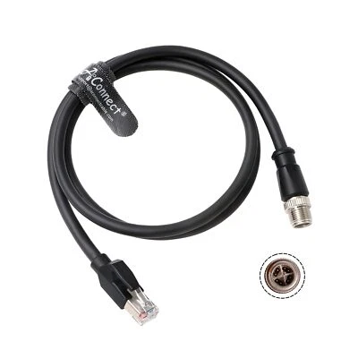 X-Code-RJ45-Industrial-Shielded-Ethernet M12 8 Pin X-Code Male to RJ45 Cat6a Eth - Image 1 of 4