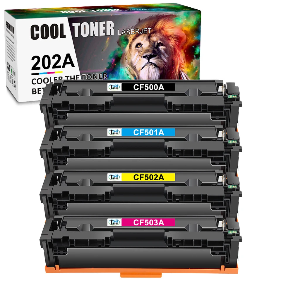 4PK Toner Compatible With HP CF500A 202A LaserJet Pro MFP M281fdw M281cdw M254dw - Image 1 of 4