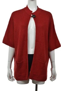 Suéter para mujer Tally Ho talla L rojo liso cárdigan manga corta acrílico - Imagen 1 de 4