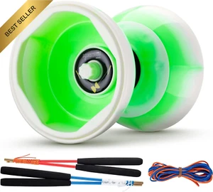 Pro Triple Bearing Diabolo, 5” Blue with Carbon Sticks & Extra Strings - Picture 1 of 12