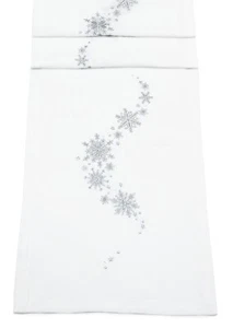 "Fiori di neve Natale fiocco di neve corridore da tavolo ricamato - 14"" x 75" - Foto 1 di 1