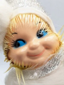 Vintage Christmas Pixie Elf Silver Large Poseable Holiday Decor - Picture 1 of 15