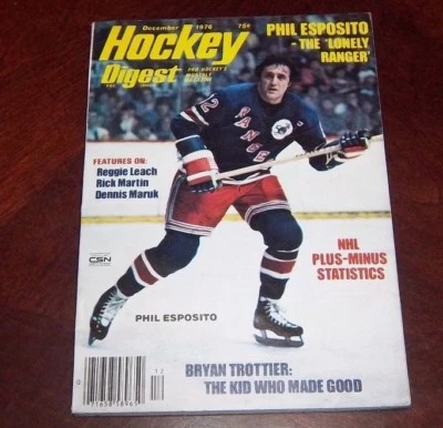 Phil Esposito Hockey Digest diciembre 1976 New York Rangers Foto 1 de 2