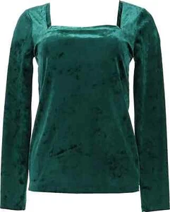 Skinnygirl Giana Crushed Velvet Square Neck Long Sleeve Botanical Garden Sz S - Picture 1 of 6