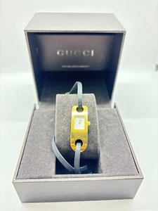 [Exc+5] Gucci 6100L Vintage Watch Gold Black Women's Quartz Used Working F/S - Picture 1 of 11