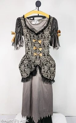 Ghostly Marie Antoinette 18th Century Gray/Br/Blk Tattered Look Gown & Accs. MD  - Image 1 of 4