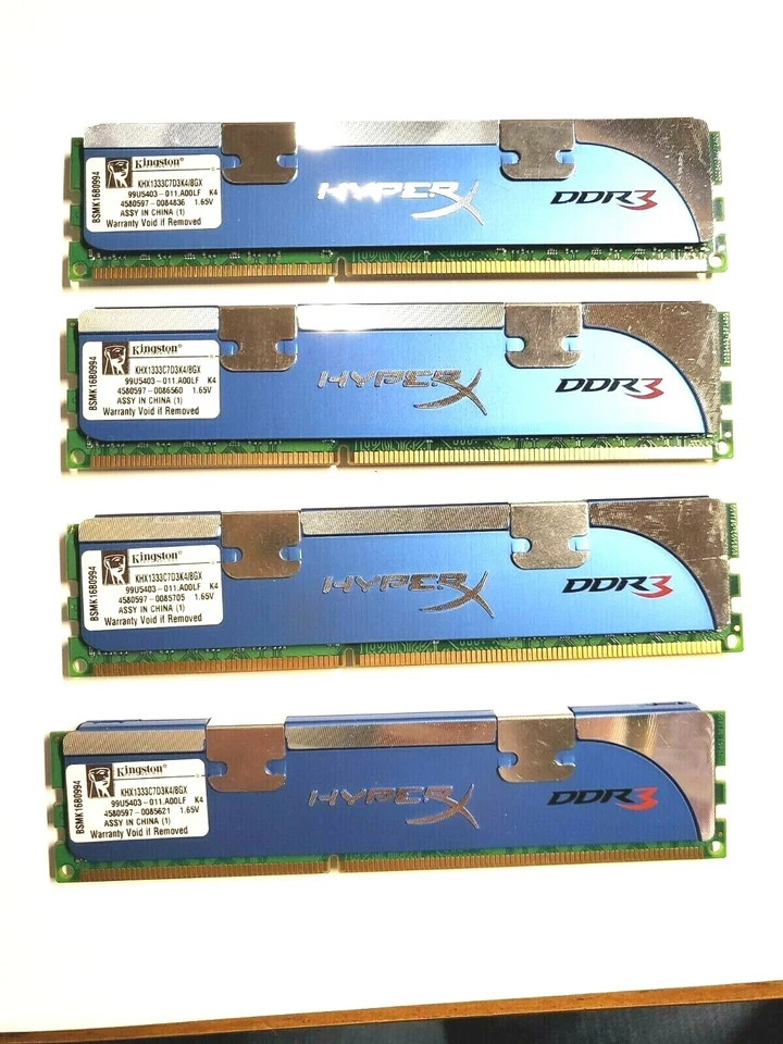 HyperX 8GB Kit (4 x 2GB) DDR3 Desktop RAM | KHX1333C7D3K4/8GX - Image 1 of 2