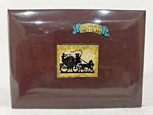 Vintage Ancien Émail " Coney Île " Art Déco Cigarette Étui, Cheval & Transport - Picture 1 of 6