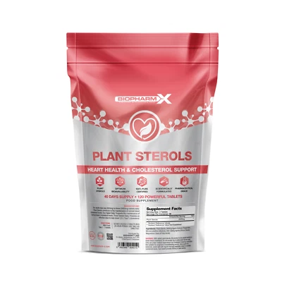 BIOPHARMX Plant Sterols 2400mg 120 Vegan Tablets Lower Cholesterol & Heart Health