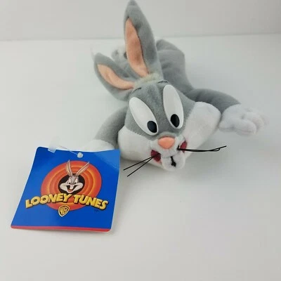 Looney Tunes Bugs Bunny Laying Plush Toy Stuffed Animal 1997 Play By Play W Tag - Image 1 of 4