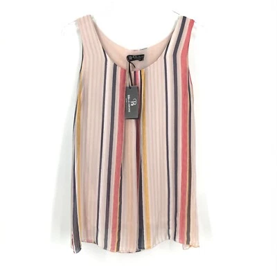 Bella Amore Womens Shirt 6 Pink Tank Top Sleeveless Blouse Silk Blend Italy - Image 1 of 4