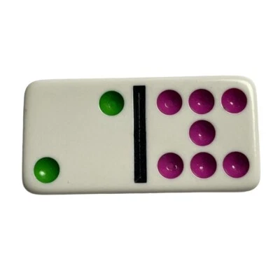 Double Nine Dominoes telha de substituição 2 7 pontos coloridos vintage 1998 mq - Imagem 1 de 4