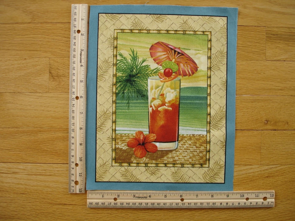   Bloque de tela edredón de algodón paraguas de refresco tropical Cherry Delight Foto 1 de 1