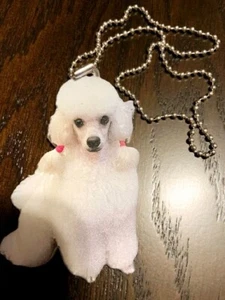 CUTE WHITE POODLE DOG ORNAMENT~TREE OR CAR~2D ACRYLIC FLAT - Picture 1 of 1