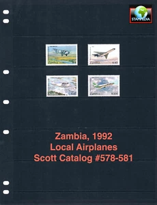 Valor Scott de $8,80 - Aviones ZAMBIA 1992 transporte africano CV MNH NH UMM - Imagen 1 de 4