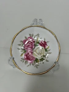 Queen Anne Lady Sylvia Roses Saucer Replacement Fine Bone China England Vtg - Picture 1 of 5
