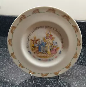 Piatto battesimo Royal Doulton porcellana Cina coniglietti vintage da collezione - Foto 1 di 5