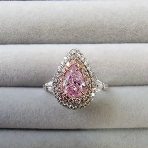 Damen Verlobungsring 1,14 Karat IGI Lab Grown Fancy Pink Diamant 14K Weißgold - Bild 1 von 15