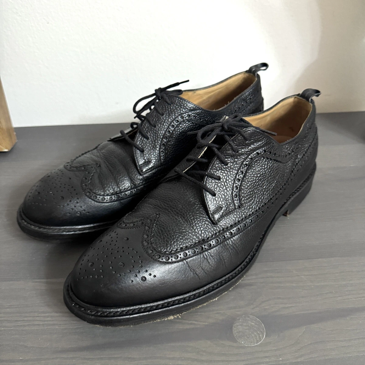 Thom Browne Black Fleece Brooks Brothers Leather Wingtip Brogue Oxford England Thom Browne Wingtips Thom Browne X Brooks Brothers Black  main image 4