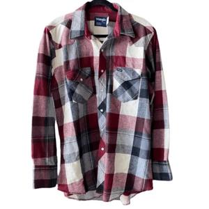 Wrangler plaid medium-weight flannel size 17-34 vintage - Picture 1 of 8
