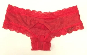 Victorias Secret Very Sexy Red Bow Back Cheeky Panty Size XS Sparkly Cut Out NWT - Picture 1 of 12
