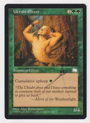 Signed Uktabi Efreet MP Weatherlight Artist Alan Rabinowitz 1997 WOTC MTG Magic! - Image 1 of 2