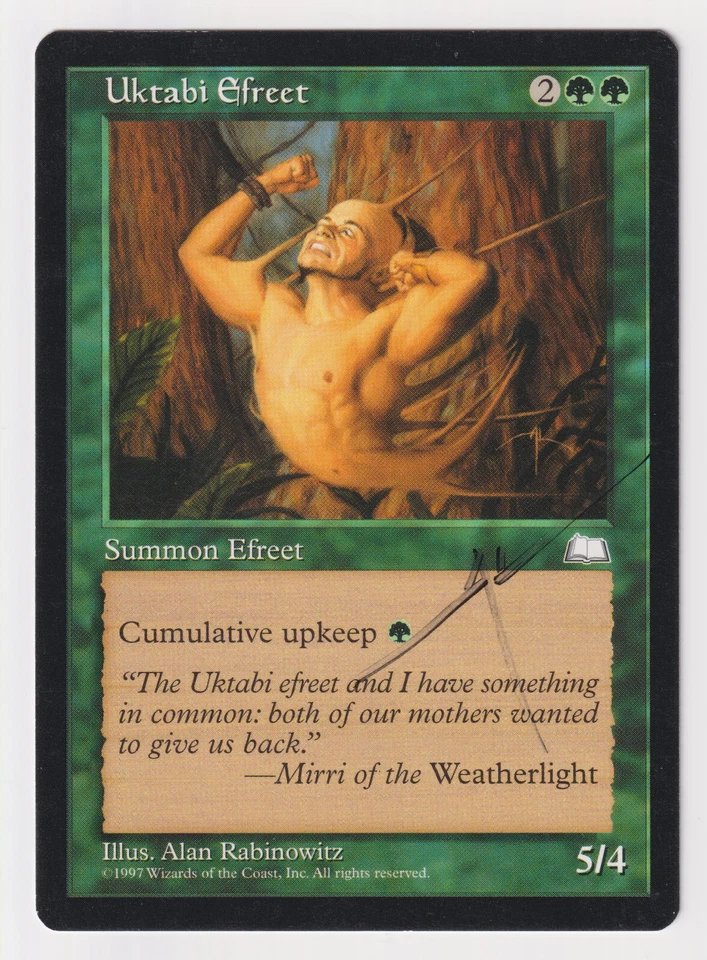Signed Uktabi Efreet MP Weatherlight Artist Alan Rabinowitz 1997 WOTC MTG Magic! - Image 1 of 2