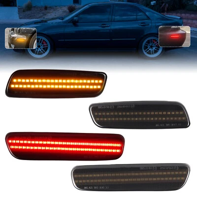 Para Lexus IS300 2000-2005 4 PIEZAS luz marcadora lateral LED roja delantera humo ámbar + trasera Foto 1 de 4