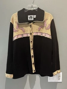 Storybook Knits ” Knopfleiste Gr. 1X Vintage HSN Strickjacke - Bild 1 von 5