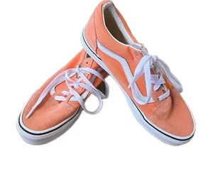 Vans Old Skool Peach Orange Skateboard Shoe Suede Canvas Mens Juniors  Sz 6.5  - Picture 1 of 6