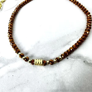 Ettika Revolve Bronze and Gold Beaded Choker Necklace NWT - Picture 1 of 4