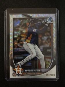 🔥Yordan Alvarez 2025 Bowman Chrome #81 Wave Refractor 091/100 Astros - Picture 1 of 3