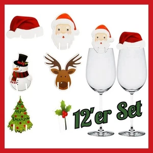 Mini Weihnachtsmützen Kleine Weihnachtsmotive für Gläser Weihnachten Tischdeko - Bild 1 von 10