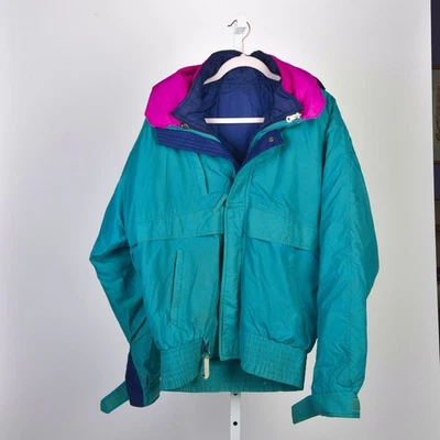 Abrigo de invierno con capucha impermeable chaqueta deportiva vintage para hombre talla M Foto 1 de 3