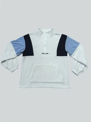 New York vintage white and blue quarter zip lightweight jacket Size Medium  - Image 1 of 4