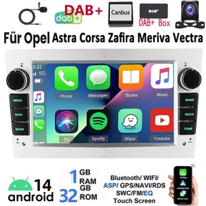 Radio de coche DAB Android14 Carplay para Opel Astra H Corsa C Vectra C Zafira GPS RDS - Imagen 1 de 12