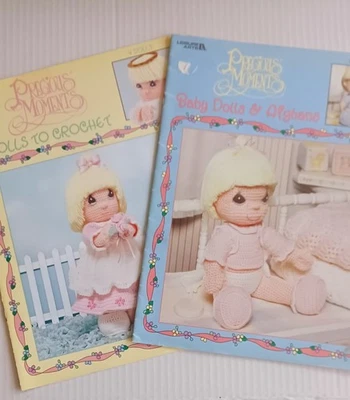 Lote de 2 muñecas de bebé niño/niña Precious Moments 18"/4 bebé afgano patrón de ganchillo Foto 1 de 4