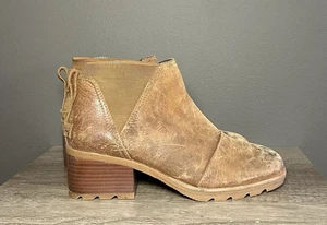 Sorel Cate Chelsea Boots Damen 7,5 braun wasserdicht abgenutzt Leder Booties - Bild 1 von 6