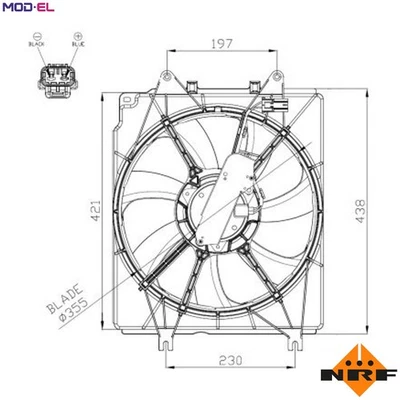FAN ENGINE COOLING 47934 FOR K24W 2.4L L15BE/L15BG/L15BY/L15BH 1.5L 4cyl - Image 1 of 4