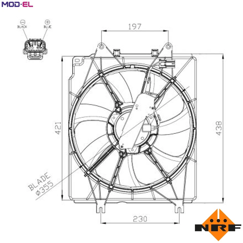 FAN ENGINE COOLING 47934 FOR K24W 2.4L L15BE/L15BG/L15BY/L15BH 1.5L 4cyl - Image 1 of 4