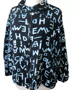 Todd & Co Funky Pop Art Jacke Damen M Blau Grafik Bomber Oversized Fit - Bild 1 von 5