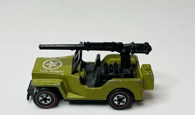 Hot Wheels Redline Army Jeep “Gunslinger” NM Preowned Loose HK Base Vintage 1975 - Image 1 of 4