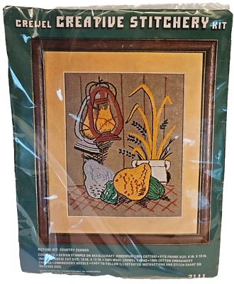 Kit de costura creativa vintage Crewel "Cesta de verduras" 16" x 20" Vogart #5176 Foto 1 de 2