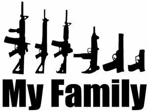 Calcomanía vinilo vinilo pegatina para camión con ventana parachoques de pistola MY FAMILY - Imagen 1 de 1