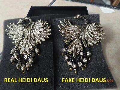 HEIDI DAUS "Graceful Beauty" Beaded Crystal Swan Pin COMPARE REAL & FAKE - Image 1 of 4