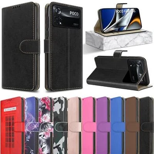 For Xiaomi Poco X4 Pro 5G Case, Leather Wallet Magnetic Flip Stand Phone Cover - Picture 1 of 21